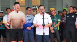 Gubernur DKI Jakarta Pramono Anung mengungkapkan  keinginannya Jakarta   menjadi Destinasi Spot Dunia, usai mengikuti acara Silahturahride 2025 di Balai Kota Jakarta, Sabtu, (19/4/2025) (Istimewa).