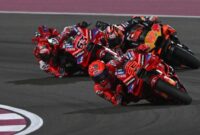 Marc Marquez saat tampil agresif di MotoGP Americas 2025, Circuit of the Americas, Austin, Texas, Minggu (14/4/2025) (Foto: Istimewa).