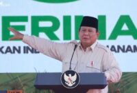 Presiden terpilih Prabowo Subianto secara resmi meluncurkan Program Gerakan Indonesia Menanam (Gerina) di Kabupaten Banyuasin, Sumatera Selatan, Rabu (23/4/2025) (Foto: Istimewa).