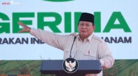 Presiden terpilih Prabowo Subianto secara resmi meluncurkan Program Gerakan Indonesia Menanam (Gerina) di Kabupaten Banyuasin, Sumatera Selatan, Rabu (23/4/2025) (Foto: Istimewa).