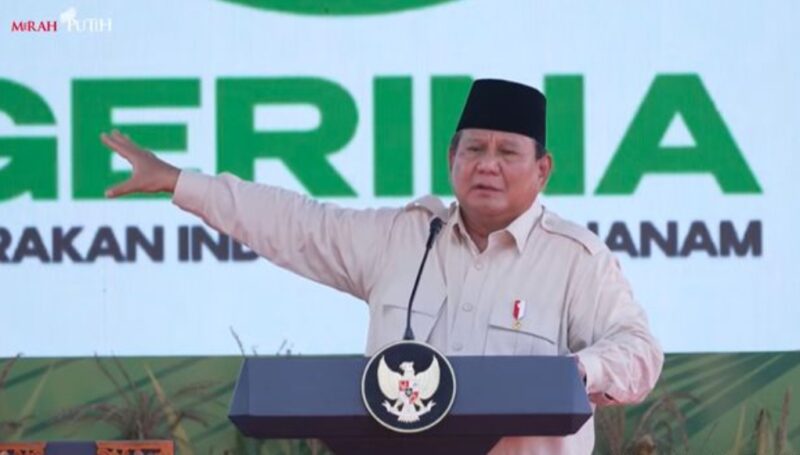 Presiden terpilih Prabowo Subianto secara resmi meluncurkan Program Gerakan Indonesia Menanam (Gerina) di Kabupaten Banyuasin, Sumatera Selatan, Rabu (23/4/2025) (Foto: Istimewa).