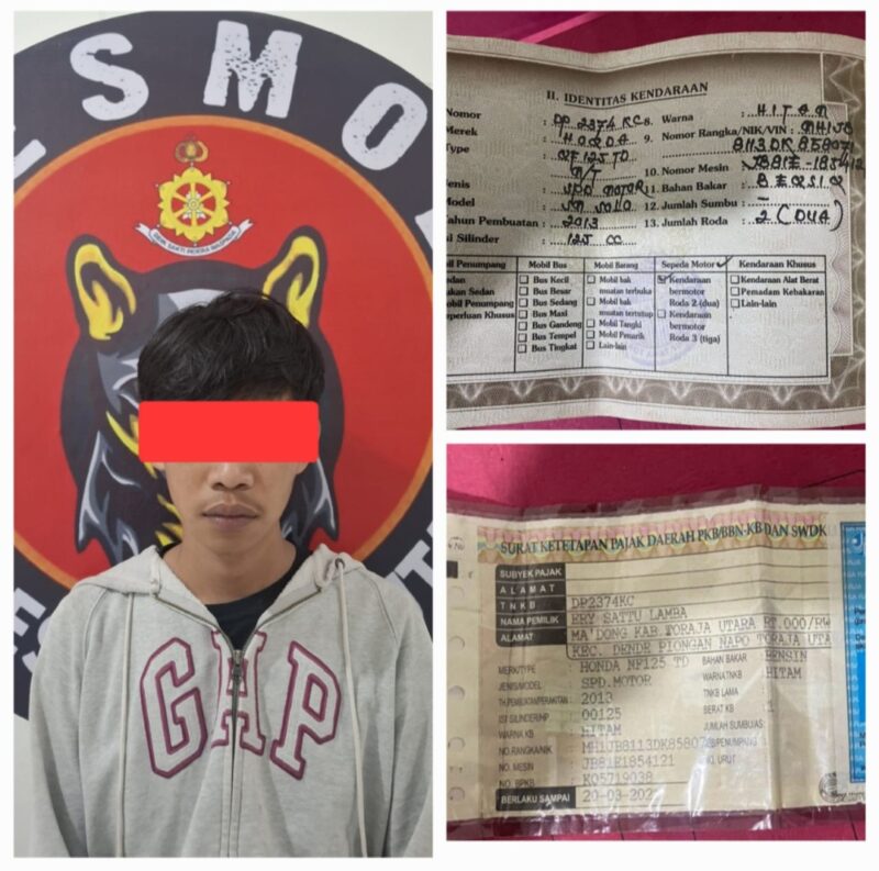 Pelaku FRP (17) saat diamankan Tim Resmob Satreskrim Polres Toraja Utara di Objek Wisata Londa, Kecamatan Kesu, Selasa (29/04/2025)(Foto: Humas).