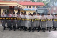 Polres Tana Toraja menggelar Pelatihan Pengendalian Massa (Dalmas) di Lapangan Apel Mapolres Tana Toraja Pada Rabu pagi, (30/4/2025) (Foto: Humas).