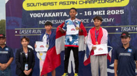 Para prajurit dan atlet binaan Kodam XIV/Hasanuddin berpose dengan medali usai meraih kemenangan di ajang Modern Pentathlon Southeast Asian Championship 2025 di Akademi Angkatan Udara (AAU), Yogyakarta.Jumat (16/5/2025) (Foto: Istimewa).

