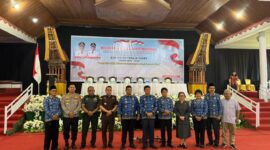 Kapolres Toraja Utara bersama Forkopimda dan jajaran Pemkab Toraja Utara saat Musrenbang RPJMD 2025-2029 di Hotel Missiliana, Kecamatan Kesu. Toraja Utara, (26/5/2025) (Foto: Humas).