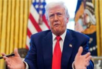 Presiden AS Donald Trump saat mengumumkan rencana pembukaan kembali Penjara Alcatraz di Gedung Putih, Washington D.C., Senin, (5/6/2025) (Foto: Istimewa).