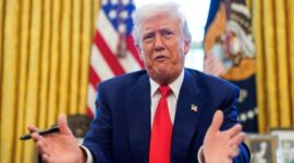 Presiden AS Donald Trump saat mengumumkan rencana pembukaan kembali Penjara Alcatraz di Gedung Putih, Washington D.C., Senin, (5/6/2025) (Foto: Istimewa).