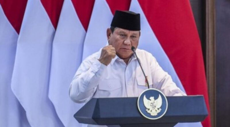 Presiden Prabowo Subianto saat menyampaikan pidato dalam Kongres IV Tidar di Jakarta, Sabtu, (17/5/2025) (Foto: Istimewa).