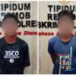 Dua terduga pelaku pengeroyokan berinisial SA (23) dan S (25) di Mapolres Gowa usai ditangkap oleh Unit Resmob Polres Gowa tanpa perlawanan pada Minggu (18/5/2025) (Foto: Humas).