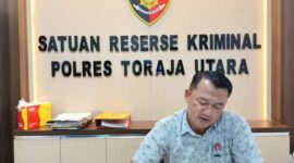 Kasat Reskrim Polres Toraja Utara, Iptu Ruxon, yang ditemui di ruang kerjanya, Selasa (24/6/25). (Dok. Zul/gasingnews.com)