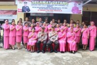 Kapolres Tana Toraja, AKBP Budi Hermawan, didampingi Ibu Ketua Bhayangkari Cabang Tana Toraja Ny. Juny Budi beserta PJU Polres Tana Toraja, bersama Bhayangkari dan personel Polsek Makale yang berfoto bersama usai kunjungan kerja, Rabu (25/6/25).