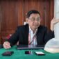 Ketua Panitia, Legend Of Pongtiku II, Luther Palimbong, saat konfrensi pers di aula kampus 3 UKI Toraja, Rabu, (25/6/25). (Dok. Zul/gasingnews.com)
