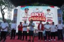 Foto bersama Forkopimda Sulsel saat pelaksanaan jalan santai sulsel anti mager, di Jl. Jenderal Sudirman, Kota Makassar. Jumat, (27/6/25).
