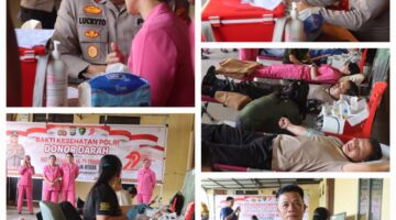 Kepolisian Resor (Polres) Toraja Utara menggelar kegiatan donor darah dalam rangka Bakti Kesehatan Polri menyambut HUT Bhayangkara ke-79, Rabu (11/6/2025) (Foto: Humas).
