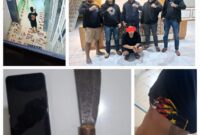 Pelaku pencurian HP di Masjid Besar Rantepao terekam kamera CCTV saat keluar dari lokasi kejadian (kiri atas), berhasil diamankan oleh Tim Resmob Polres Toraja Utara Rabu malam, (18/6/2025) (Foto: Humas)