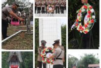 Kapolres Toraja Utara pimpin ziarah dan tabur bunga di TMP Buntu Lepong dalam rangka HUT Bhayangkara ke-79, Senin (23/6/2025) (Foto: Humas).