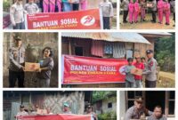 Jajaran Personel Polsek se Toraja Utara bersama Bhayangkari Cabang Toraja Utara menyerahkan bantuan sosial berupa paket sembako kepada warga kurang mampu dalam rangka menyambut Hari Bhayangkara ke-79. Kegiatan ini dilakukan secara door to door di berbagai wilayah di Kabupaten Toraja Utara. Toraja Utara, Rabu (25/6/2025) (Foto: Humas).