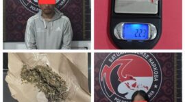 Terduga pelaku dan barang bukti kasus penyalahgunaan Narkotika