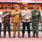 Kapolres Luwu Utara AKBP Nugraha Pamungkas didampingi Bupati Andi Abdul Rahim dan Forkopimda usai Apel Gelar Pasukan di Mapolres Lutra, Senin (14/7/2025) (Foto: Humas).