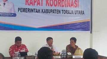 Rapat Koordinasi (Rakor) yang digelar di Hotel Bobatu Hera, Kelurahan Tampo, Kecamatan Tallunglipu Toraja Utara, Jumat (1/8/2025) (Foto: Humas).