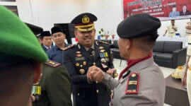 Kapolres Toraja Utara AKBP Stephanus Luckyto A.W menghadiri upacara pengukuhan Paskibraka 2025 di Hotel Bobatu Hera, Tallunglipu, Toraja Utara, Jumat (15/8/2025) (Foto: Humas).